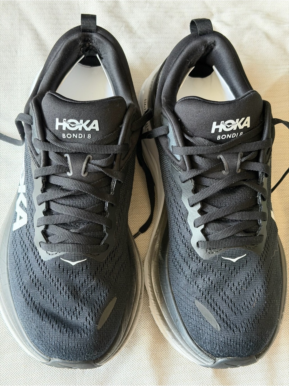 Hoka Bondi 8 Black and Gray Women's Running Shoes